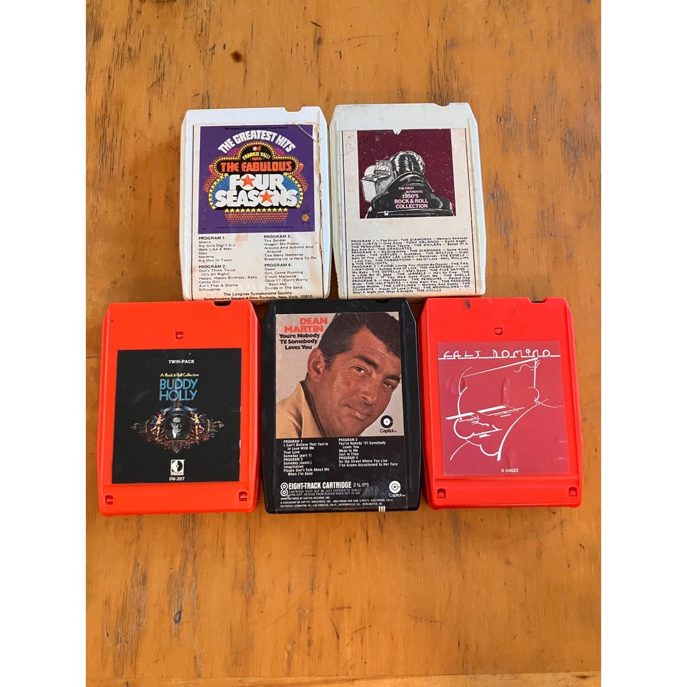 Golden Oldies Mixed Brand 8-Track Tapes Dean Martin Buddy Holly Lot of 5